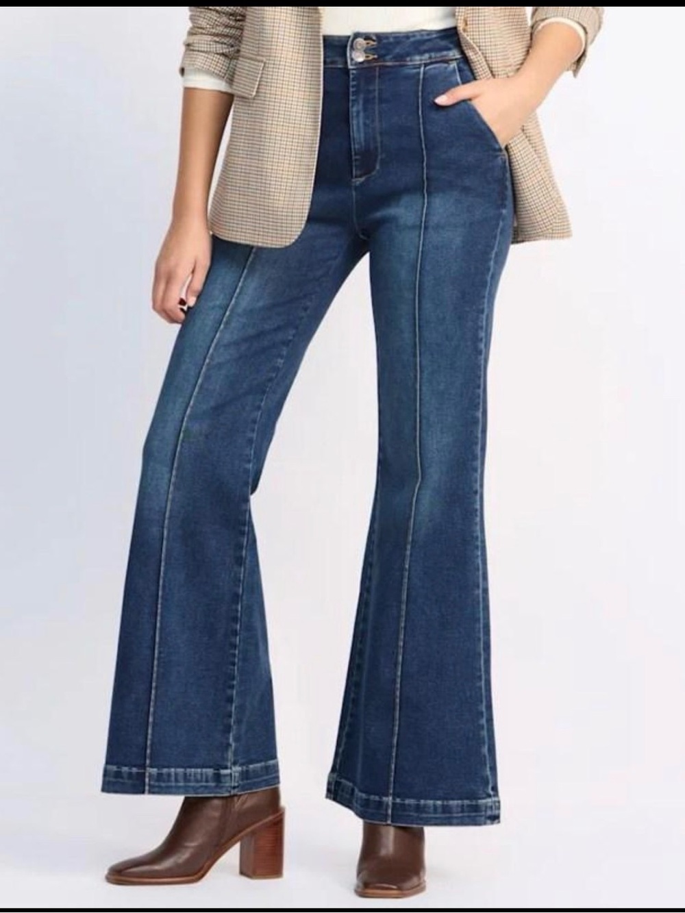 NEW Scotch & Soda High Rise Flare Jeans Front Seam Dark Wash Size 29 Women’s
